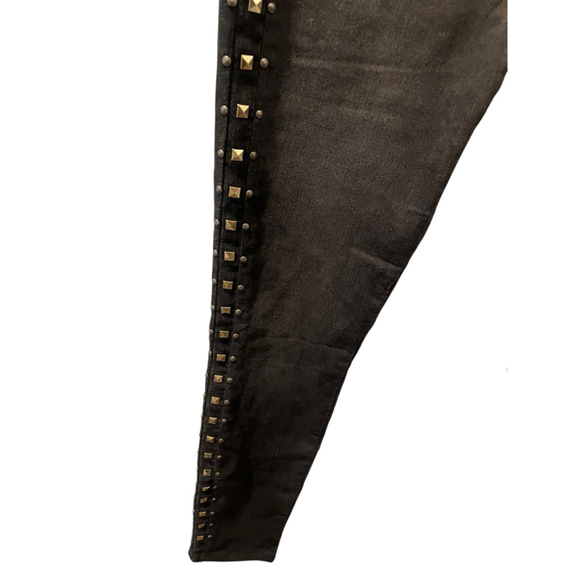 Franky B NWT Black Studded Skinny Jeans Size 26 Stretch Embellished Retail $239 - Picture 4 of 6